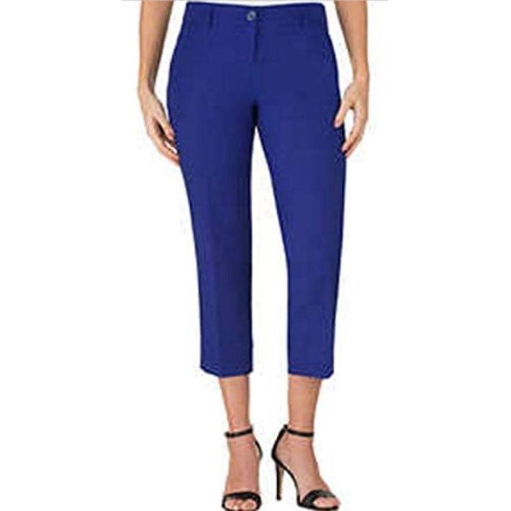 Hilary Radley Women's Stretch Slim Leg Crop Pant, Mazarine Blue, Size 6